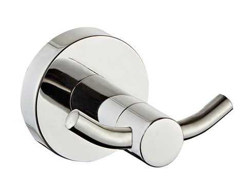 Стенные аксессуары для ванной комнаты SUS304 Double Robe Hook полированный хром clssical круглый дизайн OEM ODM