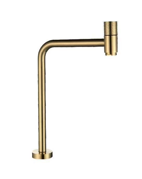 Смеситель для водосточных кранов с холодной водой SUS304 Bibcock High Long Spout Single Deck Mounted Brushed Gold Golden