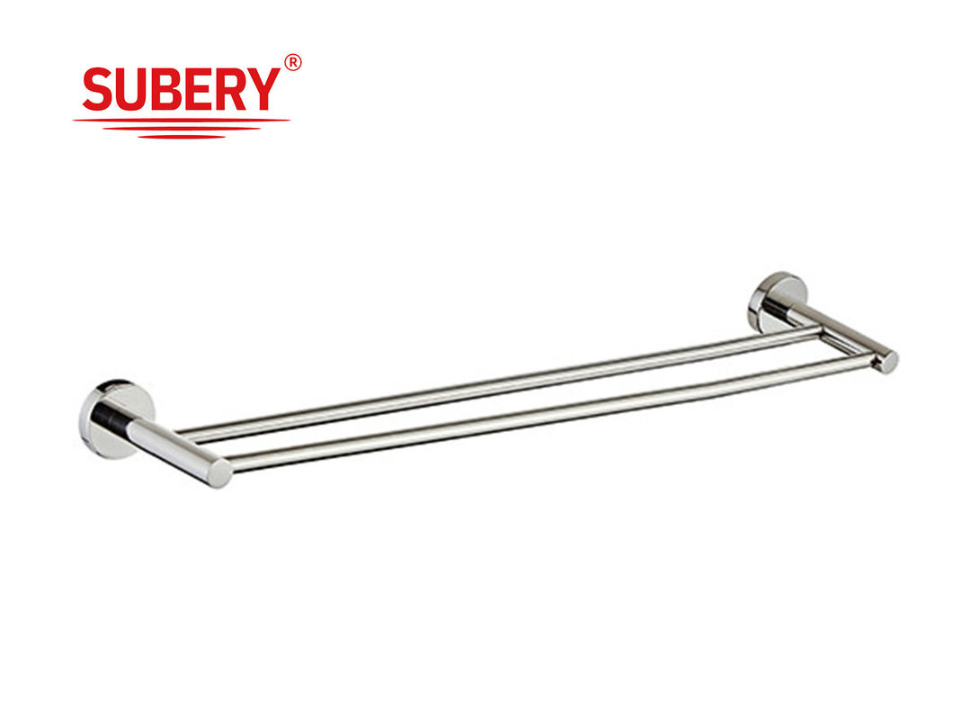 Стенный монтаж ванной аксессуар набор хромного отделки полотенца Modern Towel Rail Double Towel Rod